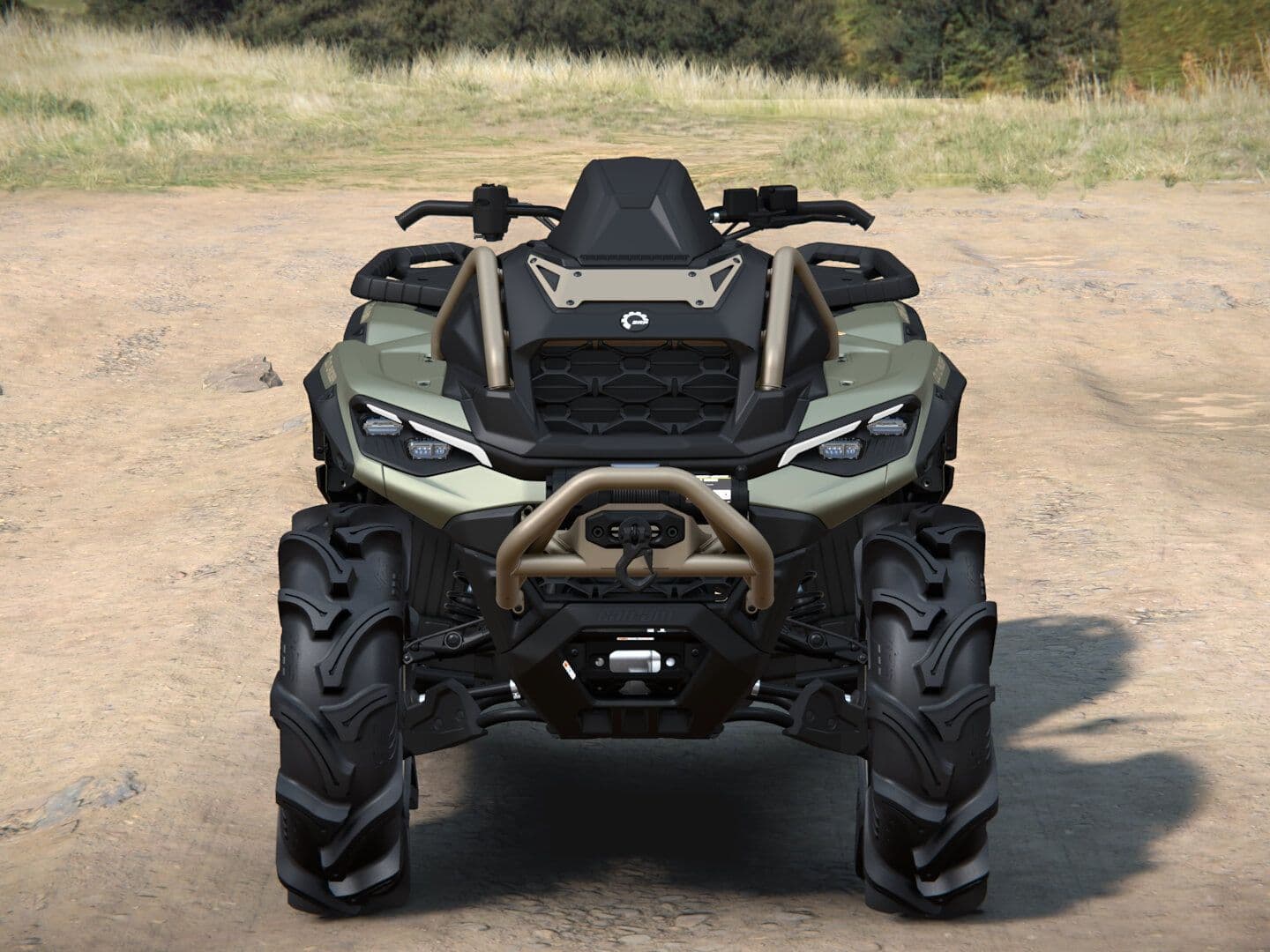 Can-Am Outlander MAX X mr 2027, 1000R, Loft Green Satin, 0005JVA00 — Спереди