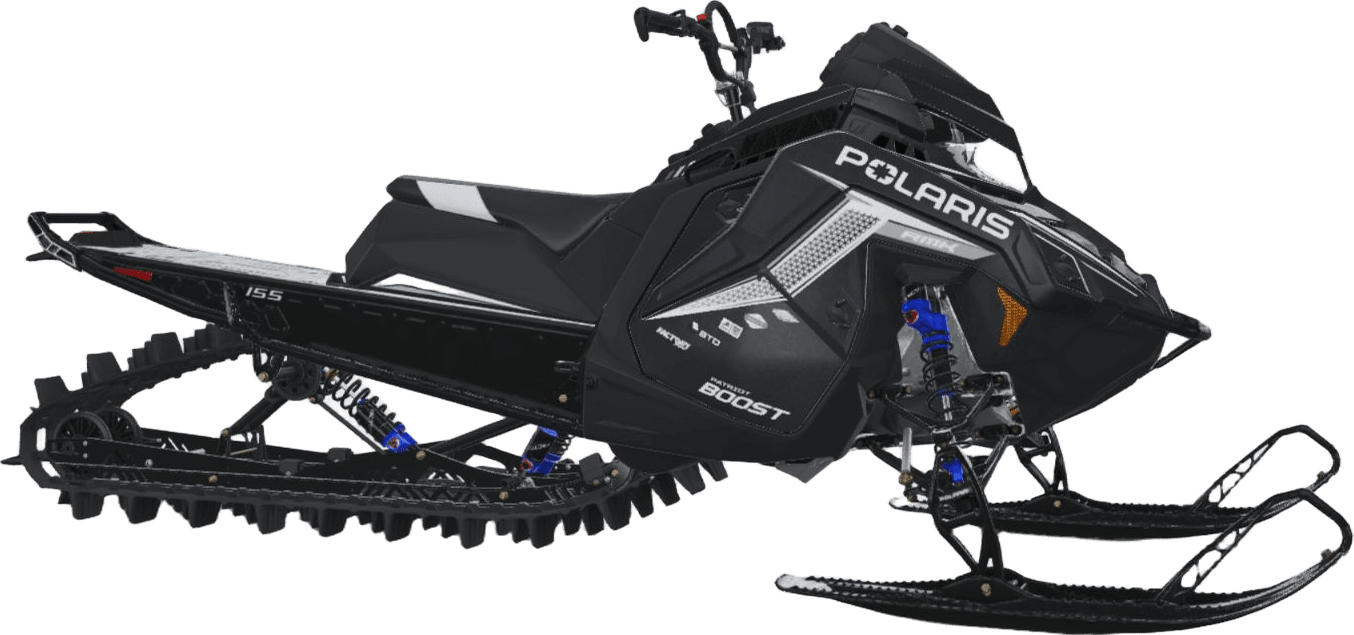 Polaris RMK Factory Edition 2027, Patriot Boost, Series 9: 155" × 15" × 3.25", Gloss Black — Обложка на прозрачном фоне