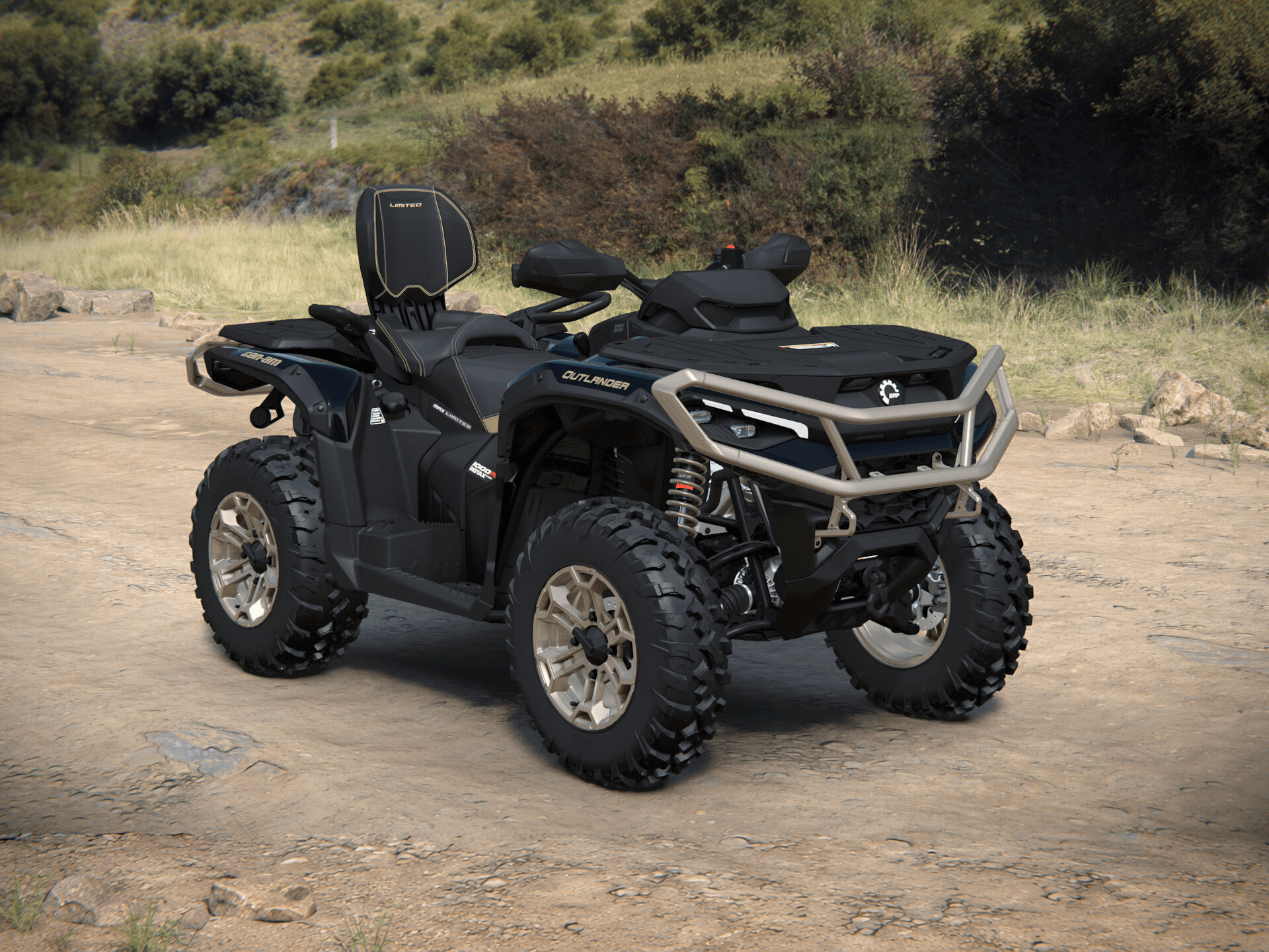 Can-Am Outlander MAX Limited 2027, 1000R, Stealth Black, 0004ZVB00 — Справа спереди