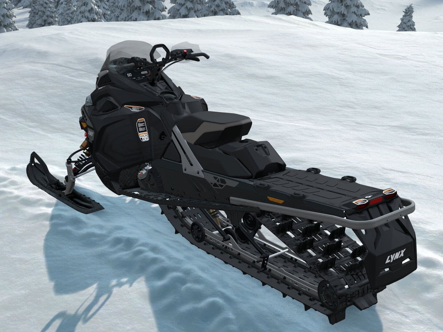 Lynx BRUTAL RE 2027, 900 ACE Turbo R, Platinum Silver Satin / Black — Слева сзади