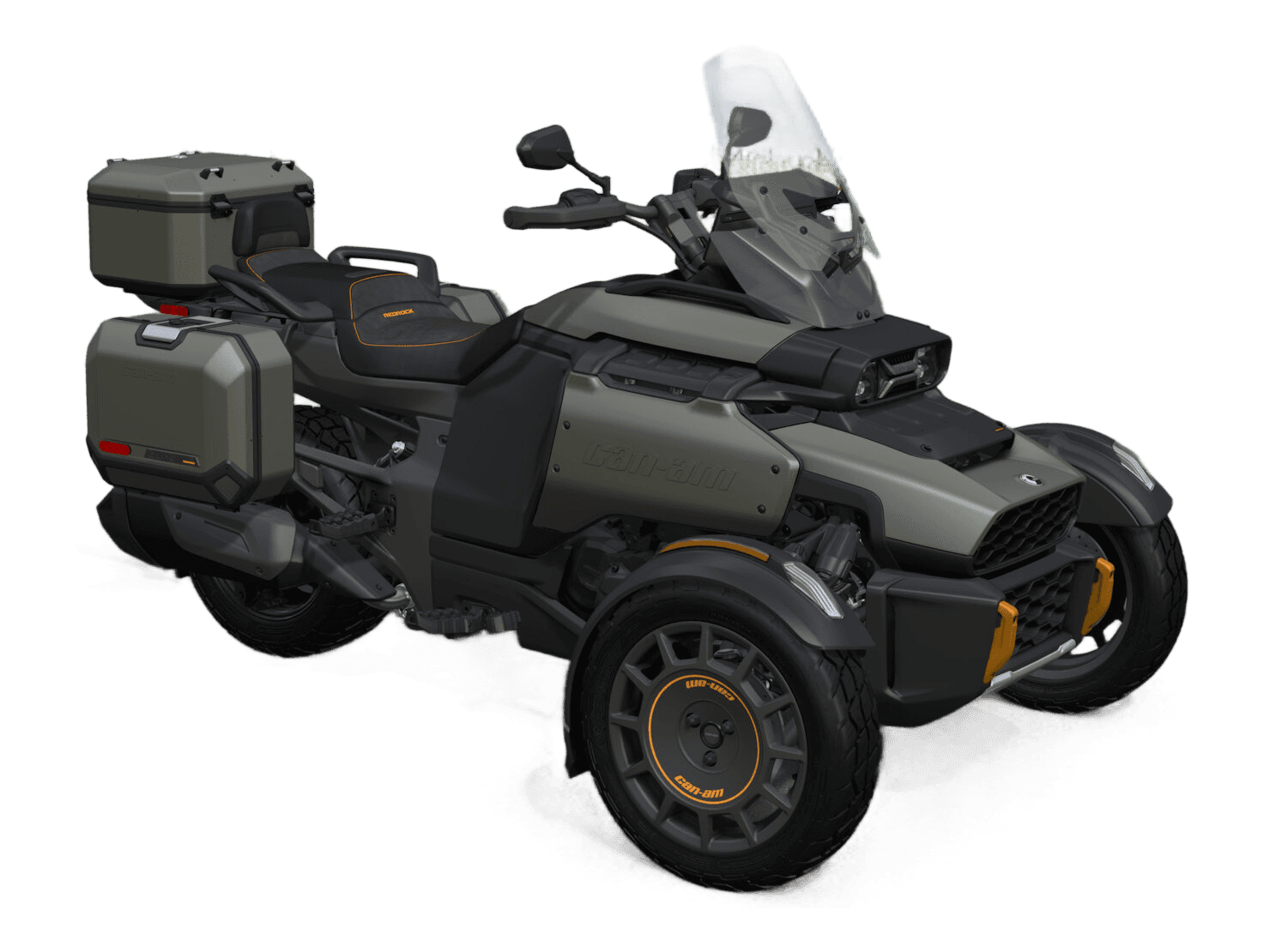 Can-Am Canyon Redrock 2026 — Moss Green Satin — Спереди справа