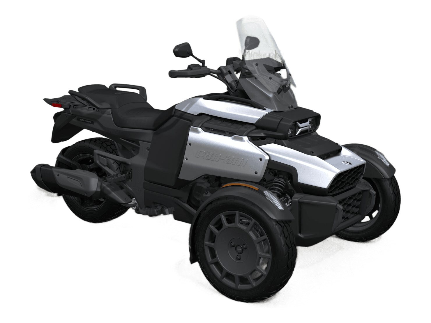 Can-Am Canyon 2026 — Sterling Silver Satin — Спереди справа