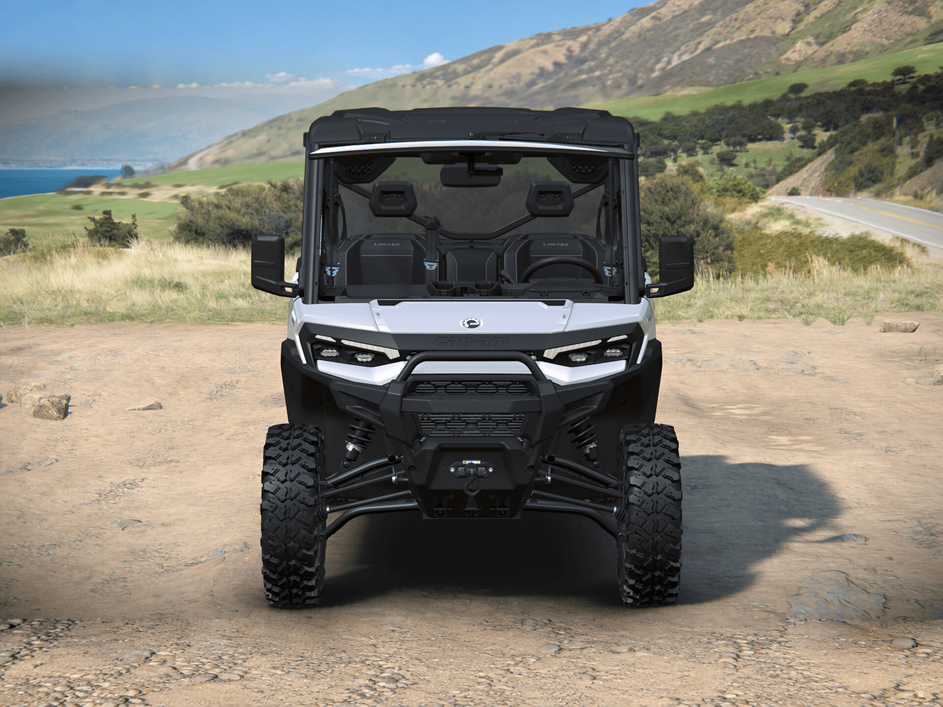 Can-Am Defender MAX Limited 2027, Hybrid White, 0006MVH00 — Спереди