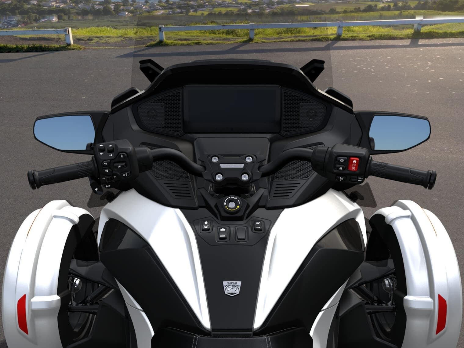 Can-Am Spyder RT Sea-to-Sky 2026 — Vegas White Satin — Приборы и органы управления