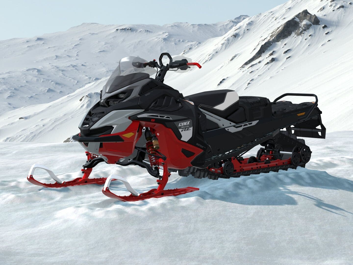 Lynx BRUTAL RE (500 mm) 2027, 850 E-TEC, Viper Red / Black — Слева спереди
