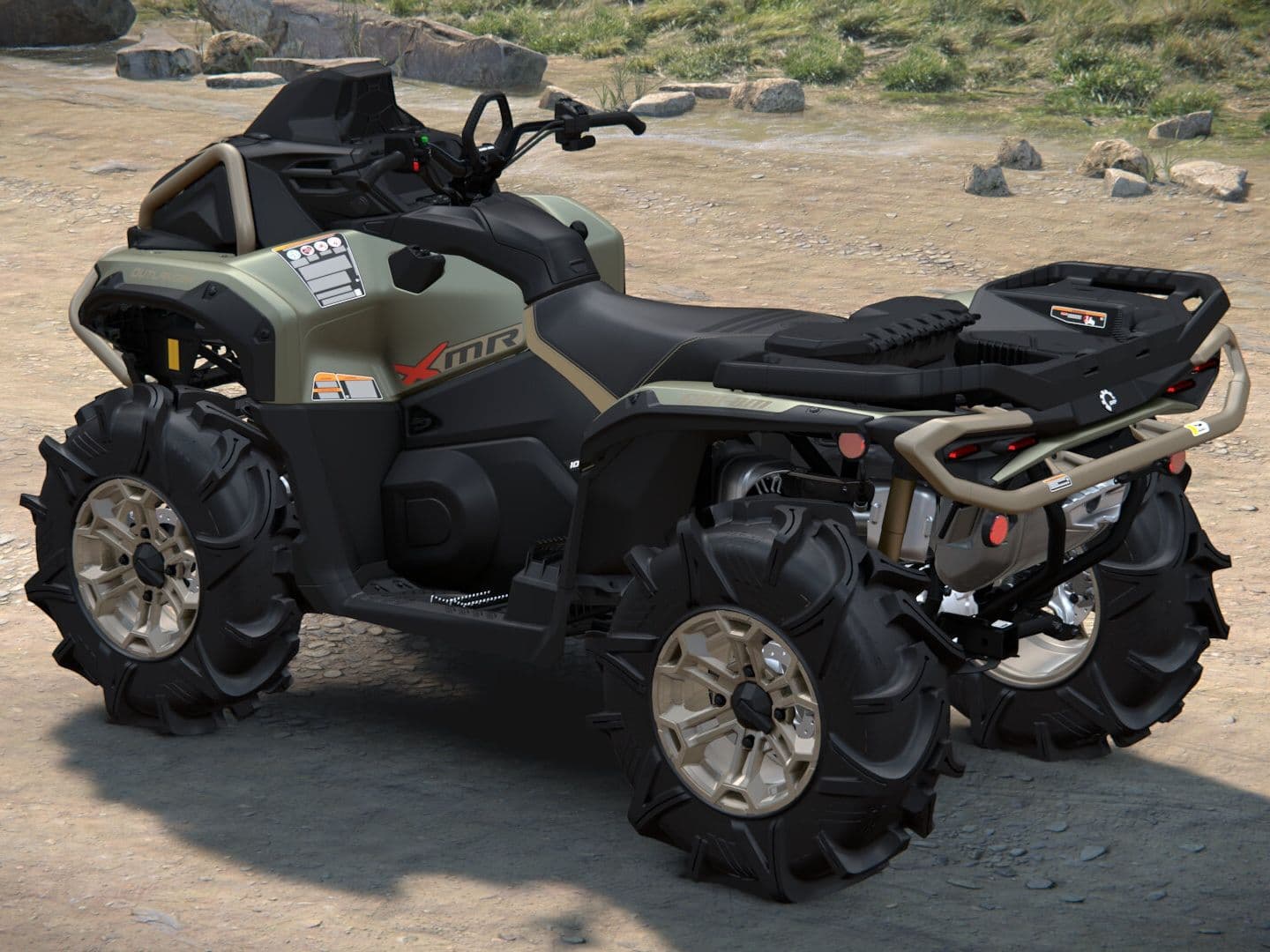 Can-Am Outlander MAX X mr 2027, 1000R, Loft Green Satin, 0005JVA00 — Слева сзади