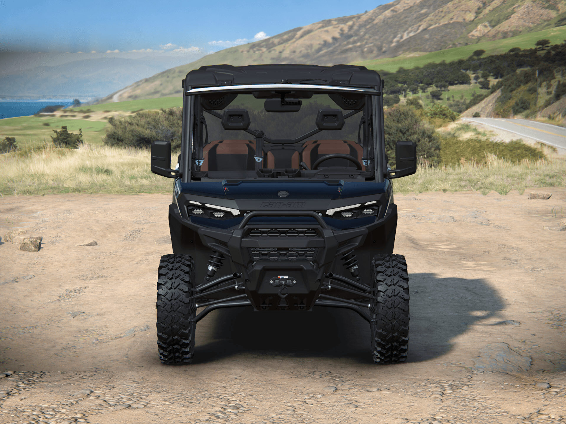 Can-Am Defender MAX LONE STAR CAB 2027, Stealth Black, 0006LVB00 — Спереди