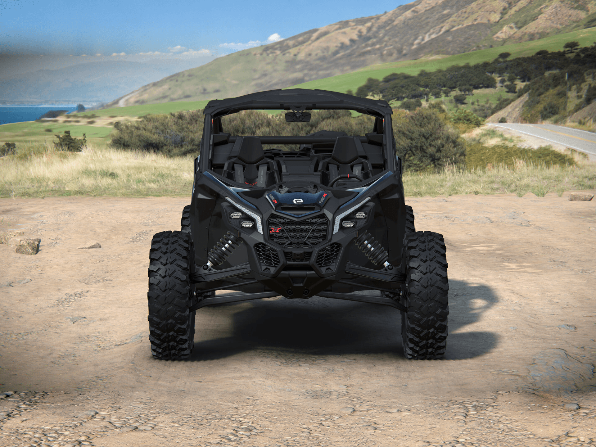 Can-Am Maverick X3 X rs 2027, Triple Black, 0007TVN00 — Спереди