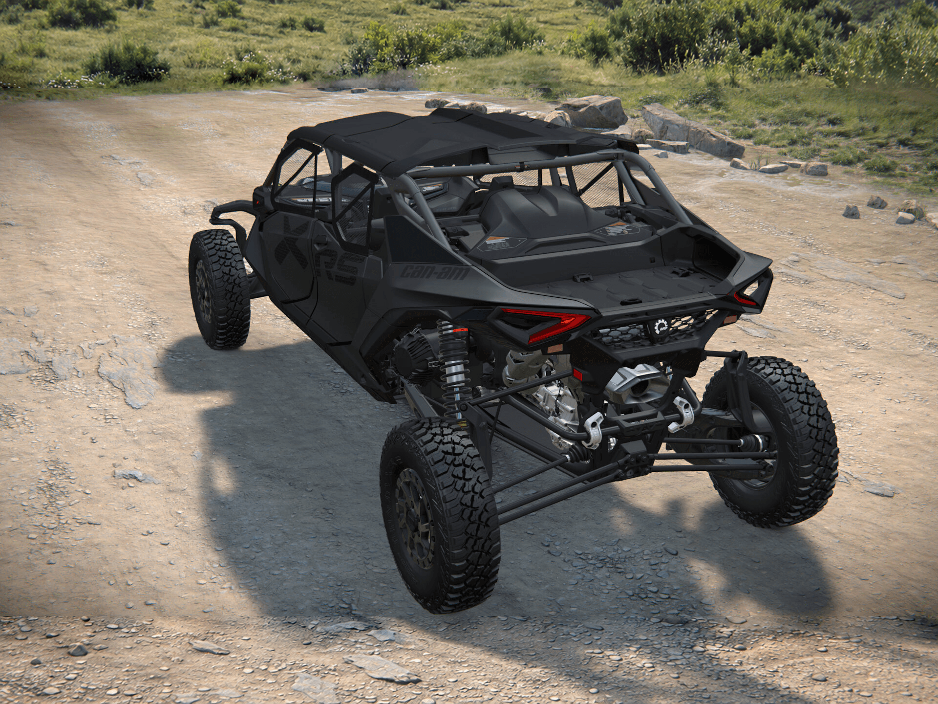 Can-Am Maverick R MAX X rs 2027, Triple Black, 0007DVB00 — Слева сзади