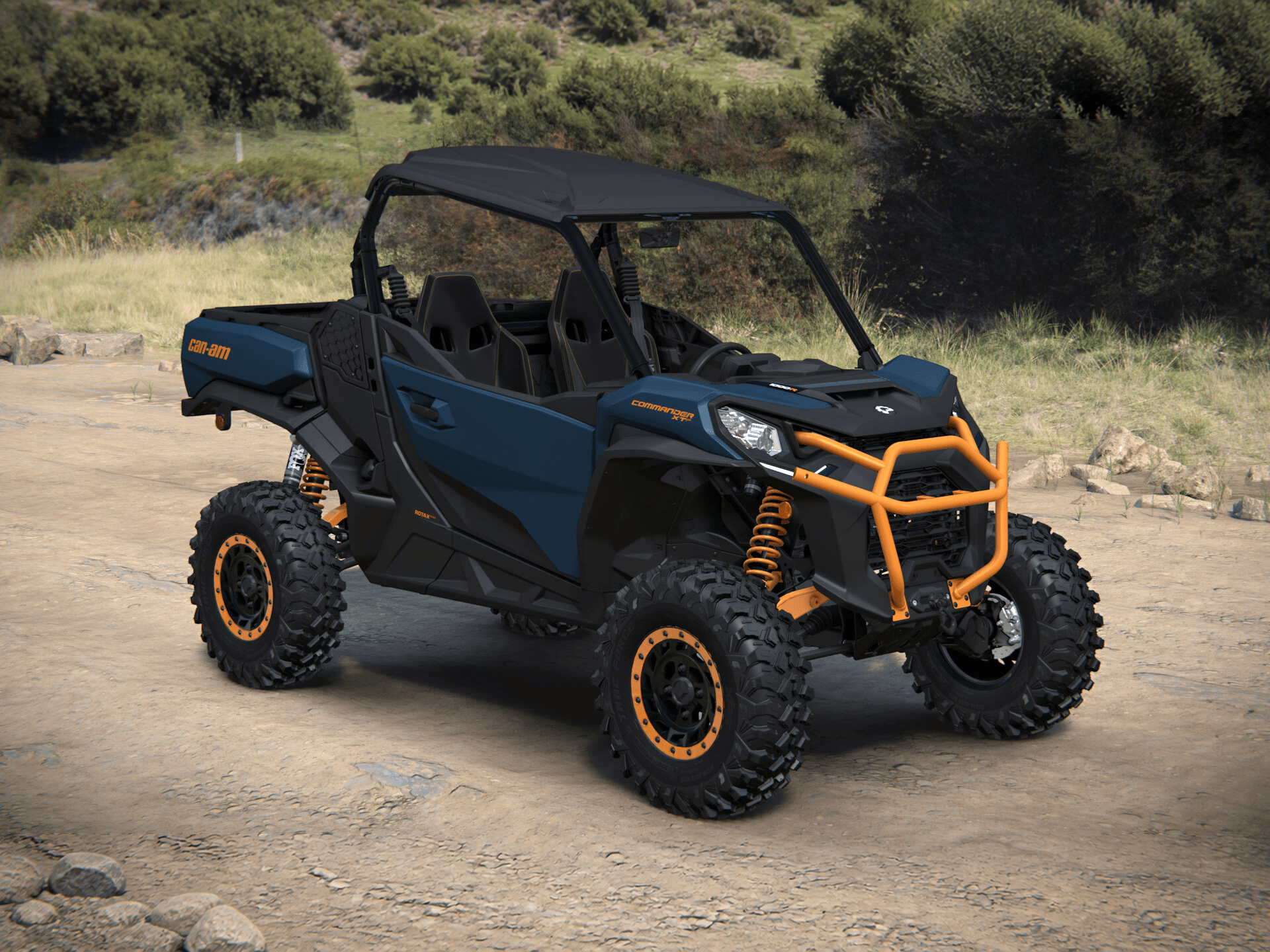Can-Am Commander XT-P 2027, Dusty Navy & Orange Crush, 0006YVC00 — Справа спереди