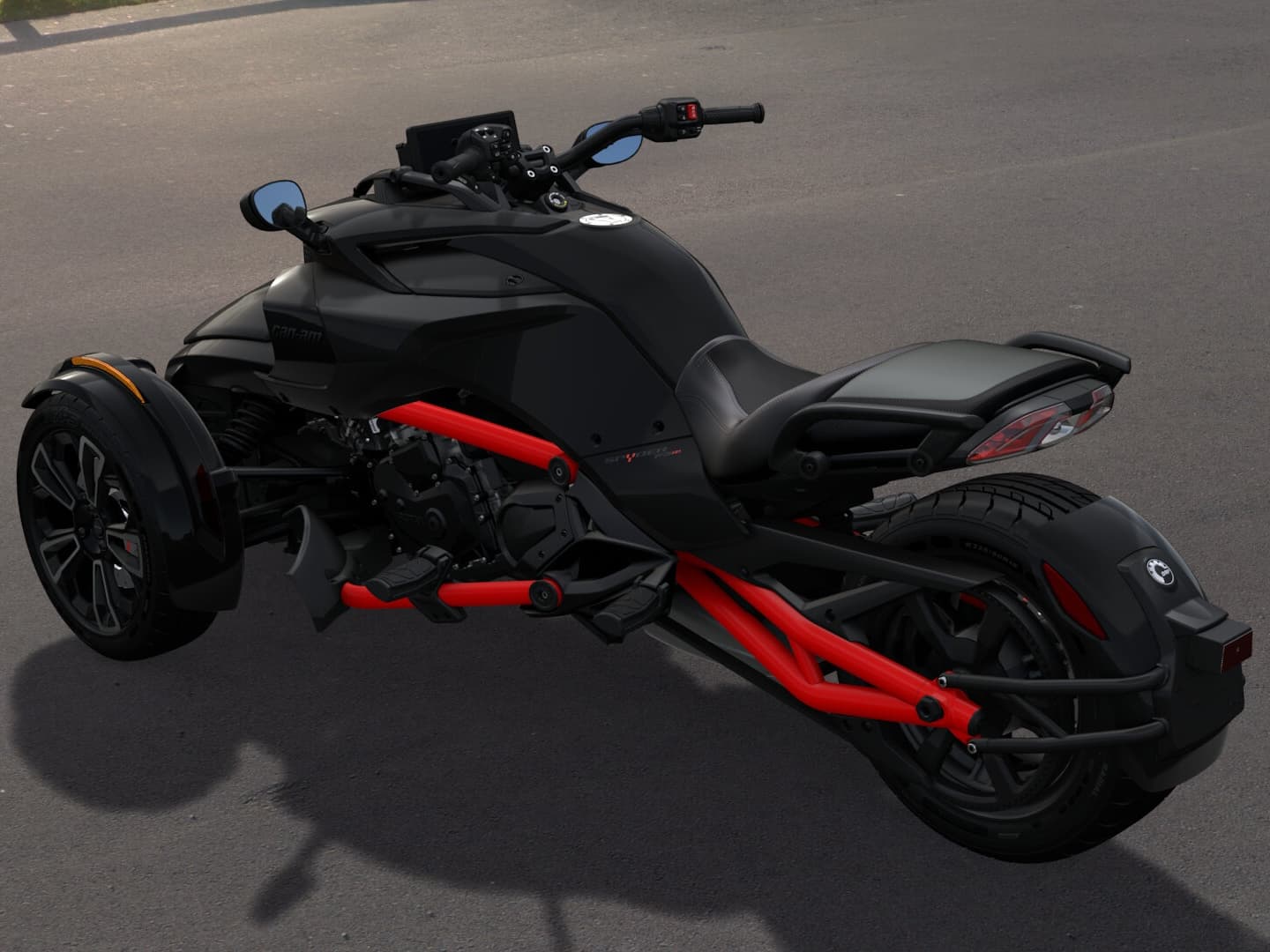 Can-Am Spyder F3-S 2026 — Monolith Black Satin — Сзади слева