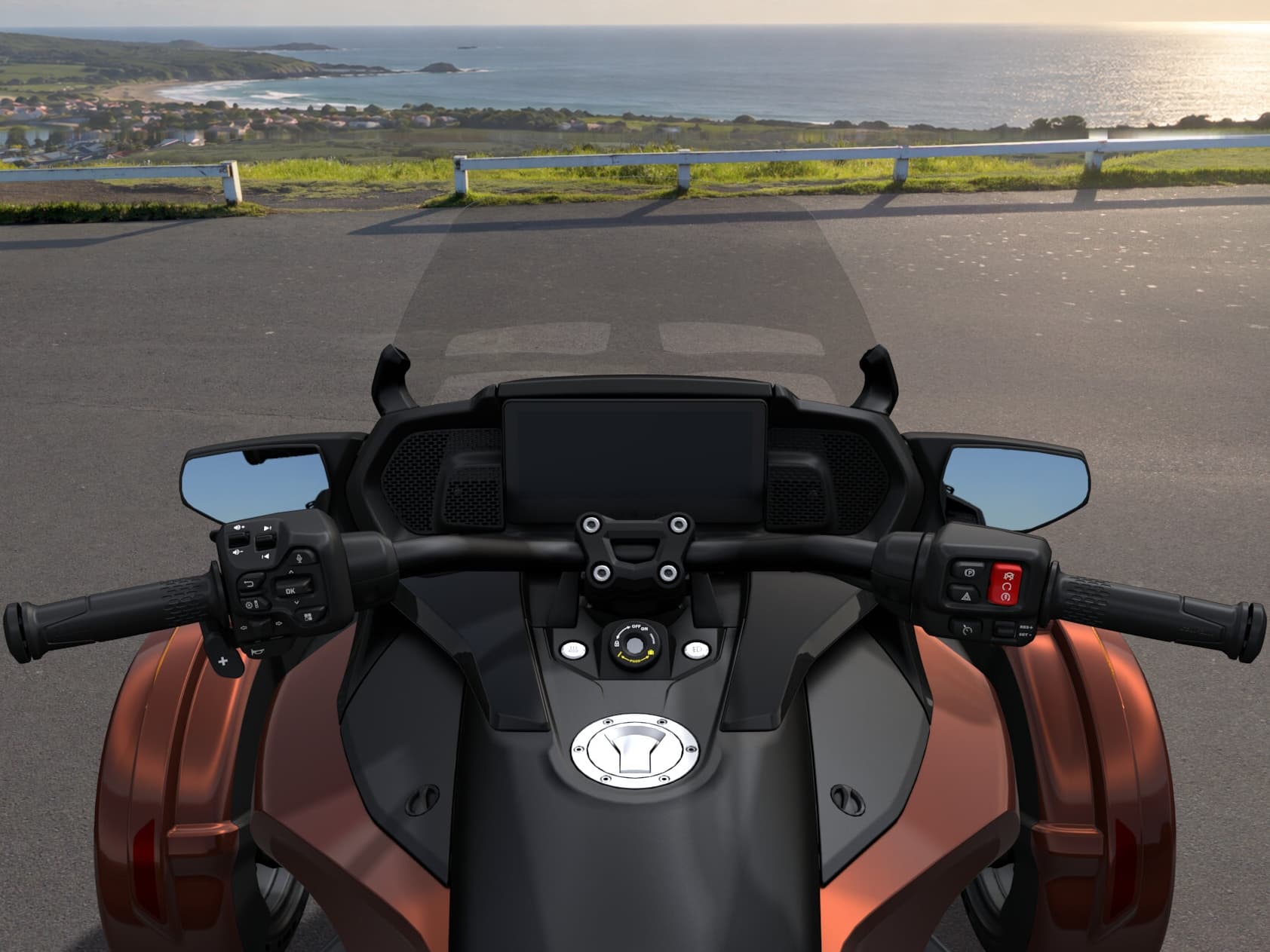 Can-Am Spyder F3 Limited Special Series 2026 — Mars Red — Приборы и органы управления