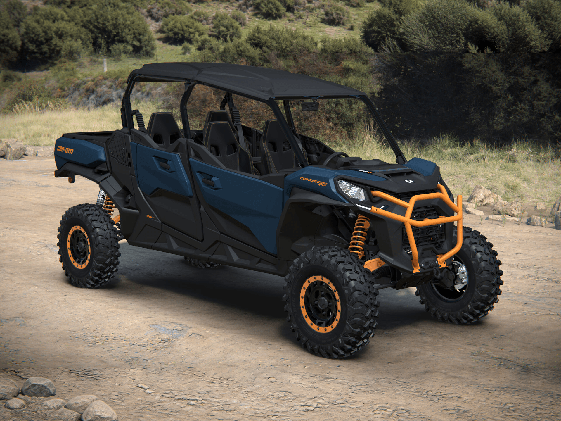 Can-Am Commander MAX XT-P 2027, Dusty Navy & Orange Crush, 0006CVC00 — Справа спереди