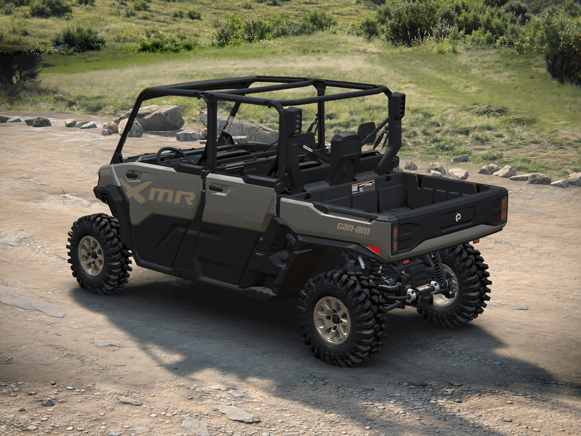Can-Am Defender MAX X mr with half-doors 2027, Loft Green Satin, 0008PVA00 — Слева сзади