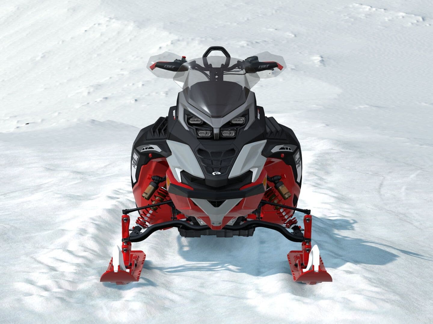 Lynx BRUTAL RE (500 mm) 2027, 900 ACE Turbo R, Viper Red / Black — Спереди