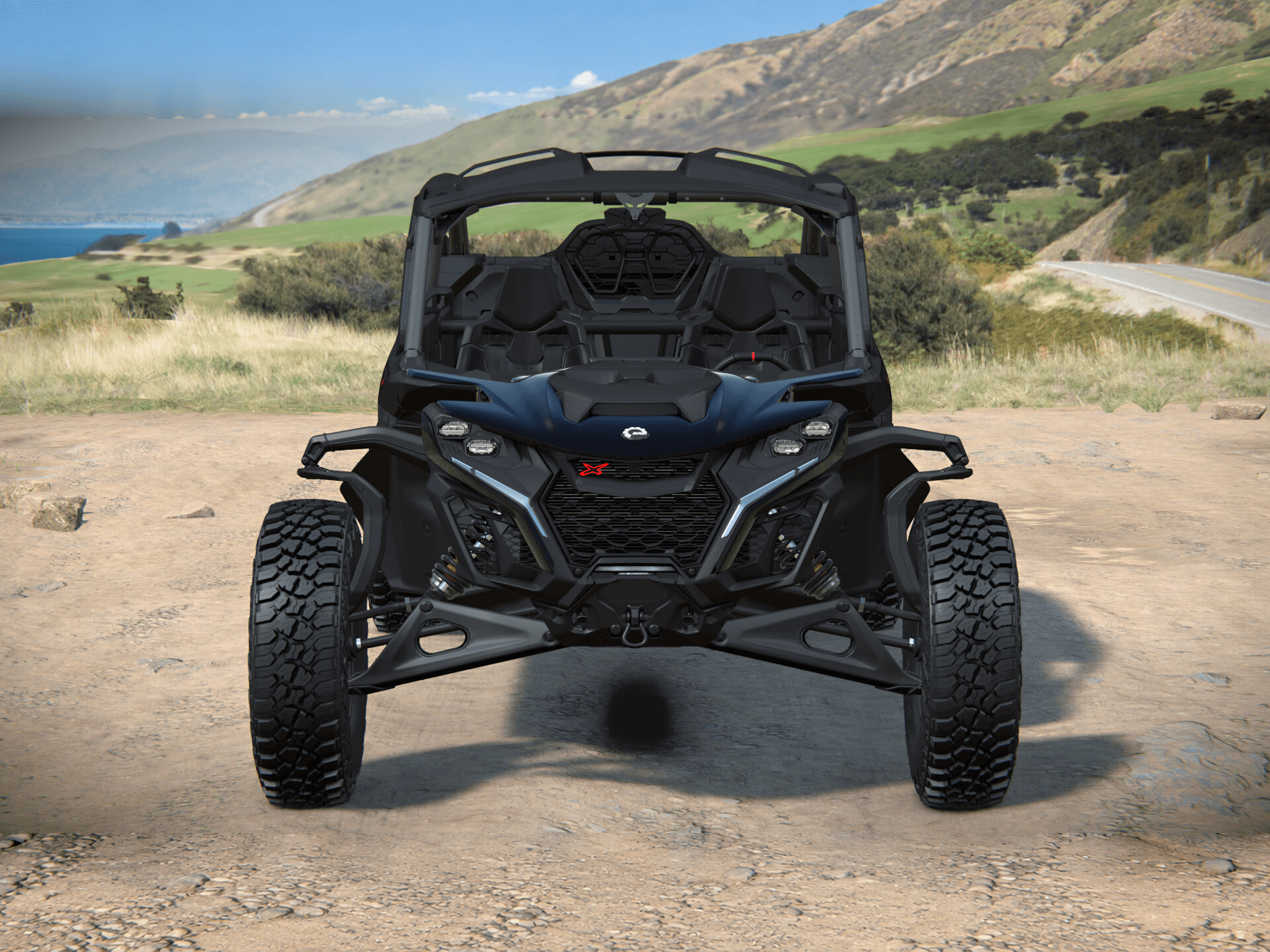 Can-Am Maverick R MAX X rs 2027, Triple Black, 0007DVB00 — Спереди