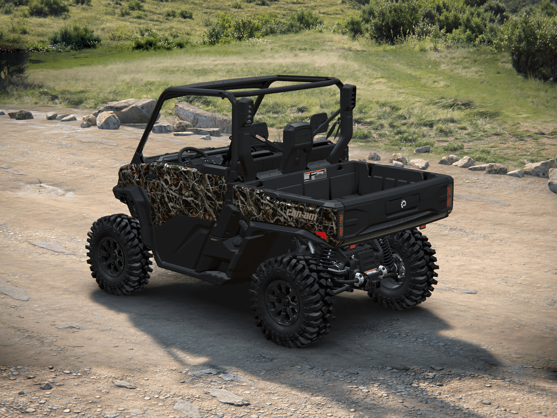 Can-Am Defender X mr with half-doors 2027, Dark Wildland Camo, 0008YVB00 — Слева сзади