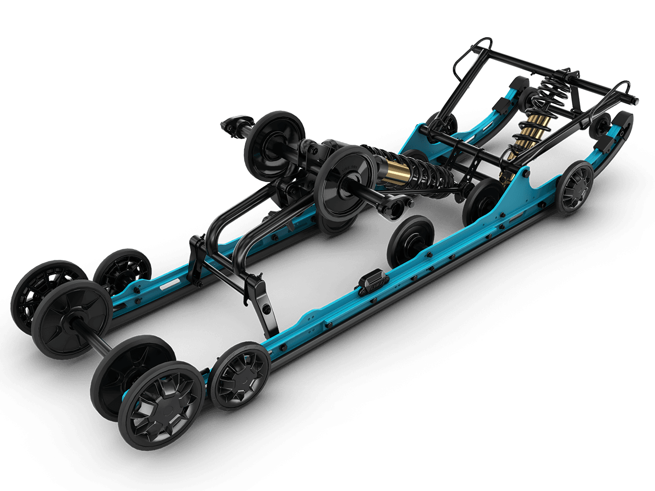 Задняя подвеска EasyRide+ без гусеницы. Техническая иллюстрация BRP.