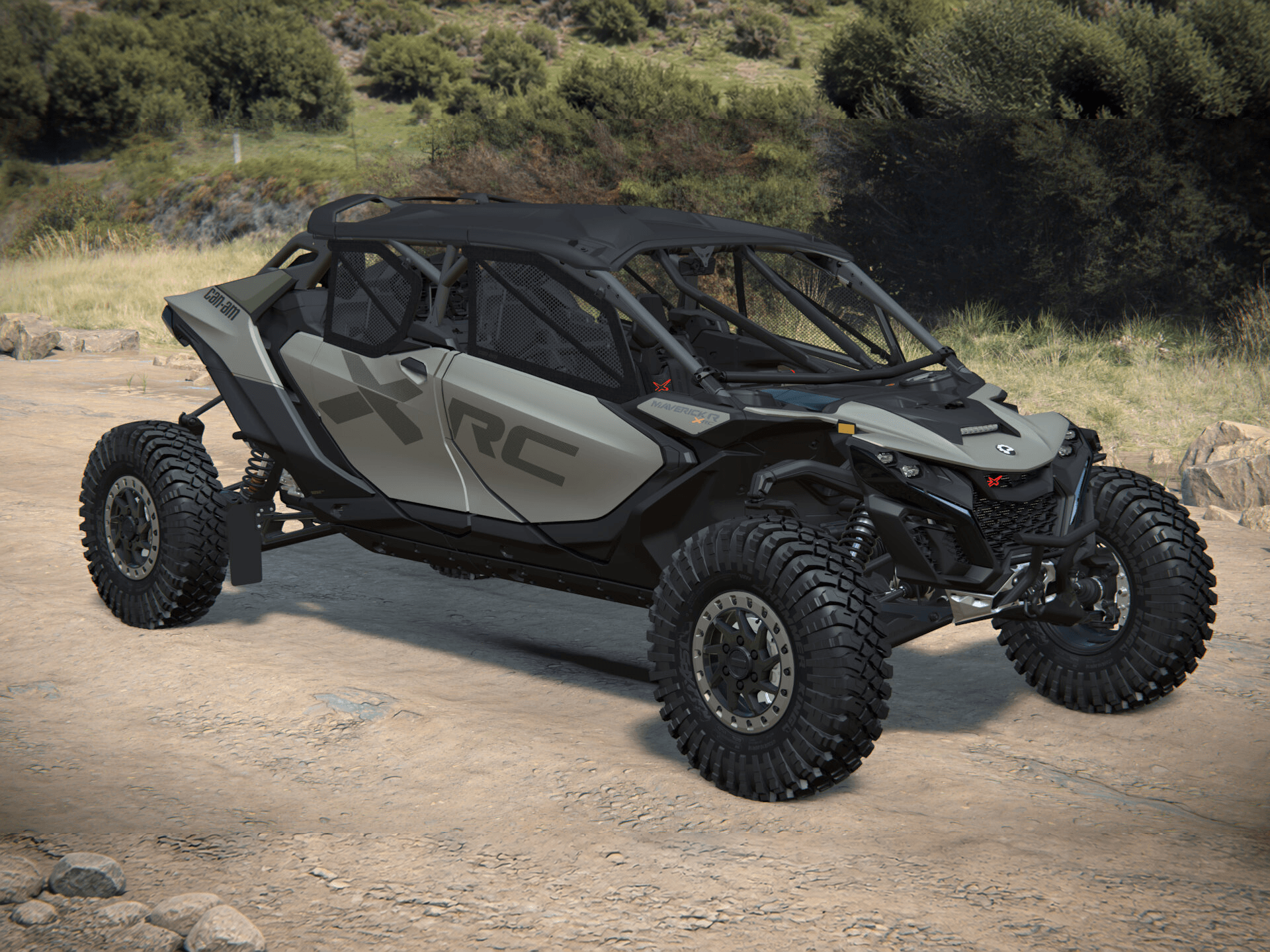 Can-Am Maverick R MAX X rc 2027, Loft Green Satin, 0007JVE00 — Справа спереди
