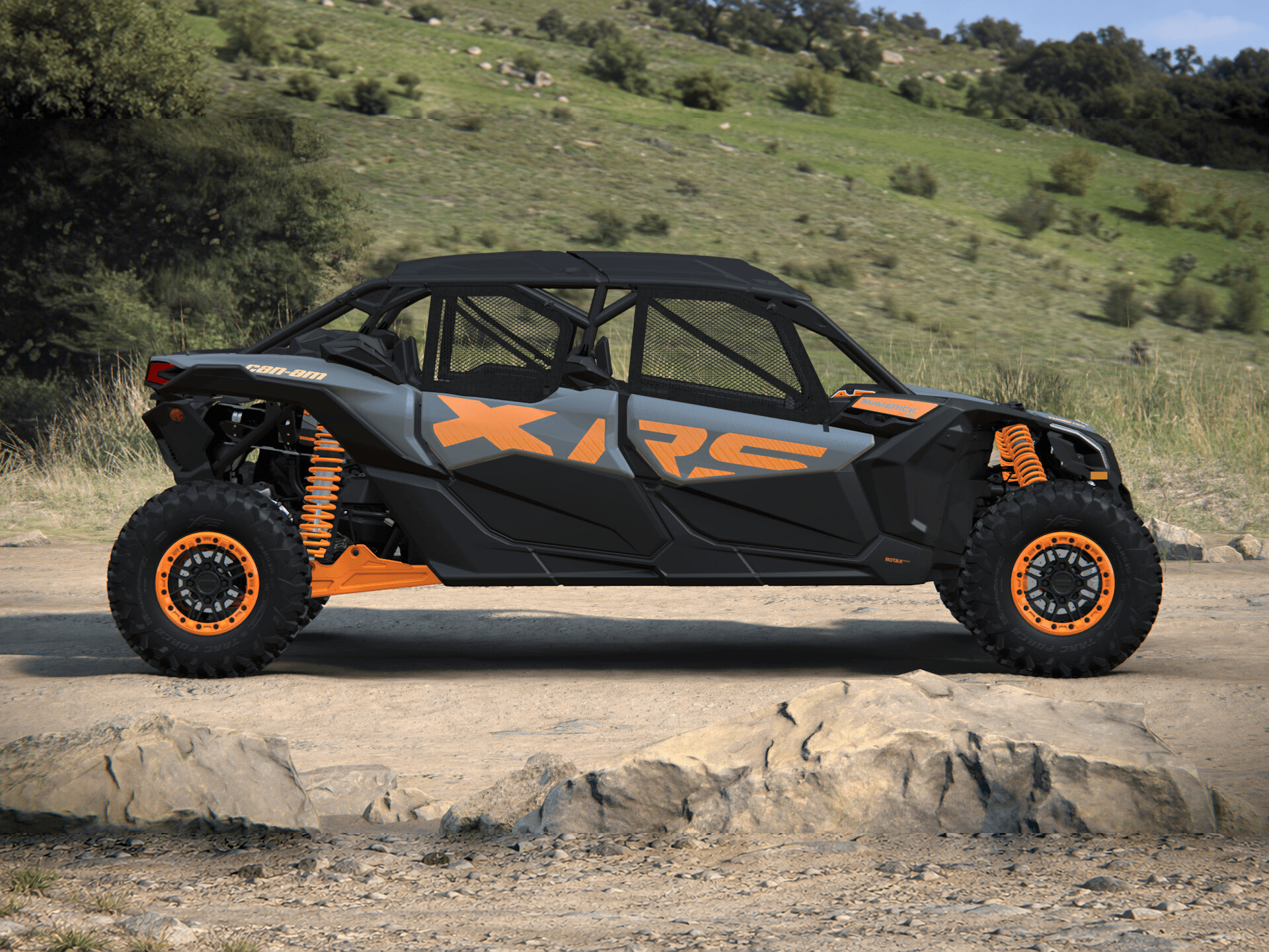 Can-Am Maverick X3 MAX X rs 2027, Dolomite Grey & Orange Crush, 0009NVD00 — Справа