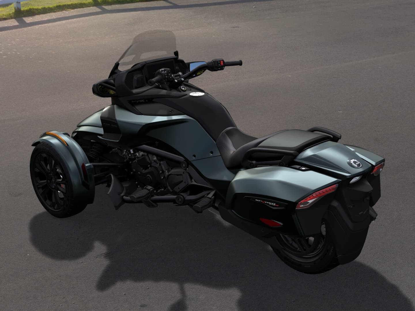Can-Am Spyder F3-T 2026 — Mineral Blue — Сзади слева