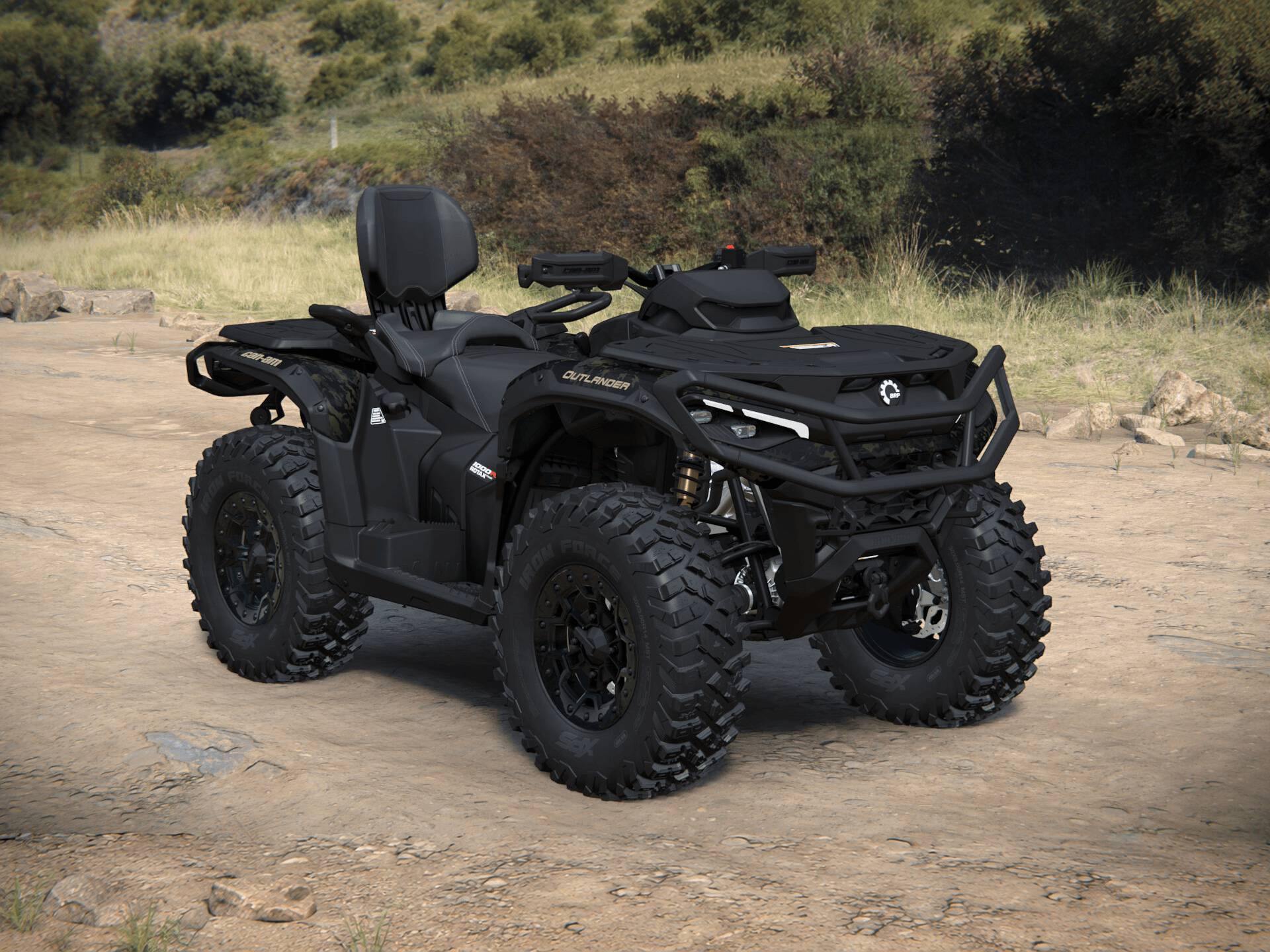 Can-Am Outlander MAX Backcountry 2027, 1000R, Multicam Dark Camo, 0005GVC00 — Справа спереди