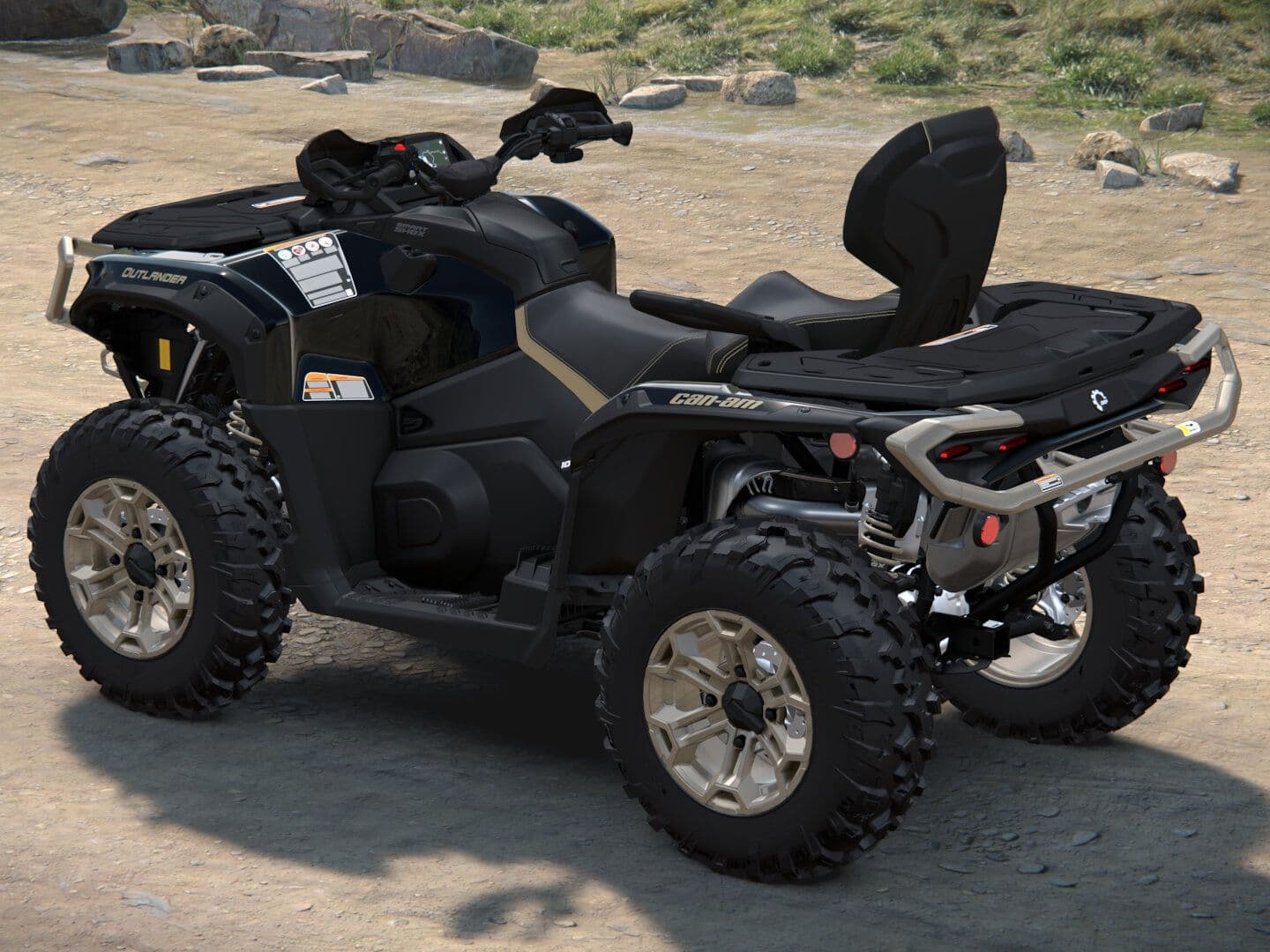 Can-Am Outlander MAX Limited 2027, 1000R, Stealth Black, 0004ZVB00 — Слева сзади