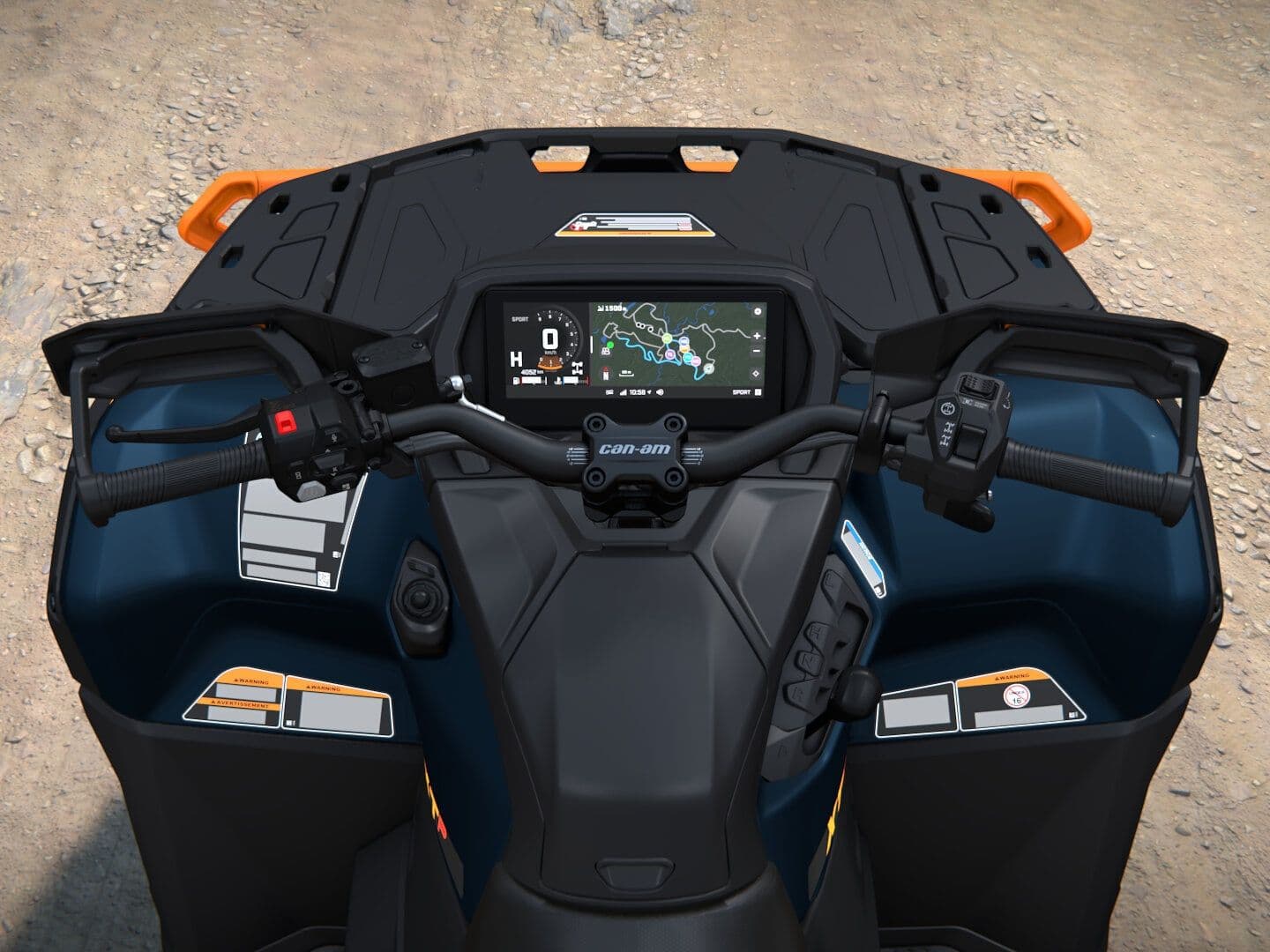 Can-Am Outlander MAX XT-P 2027, 1000R, Dusty Navy & Orange Crush, 0004UVB00 — Руль и приборная панель