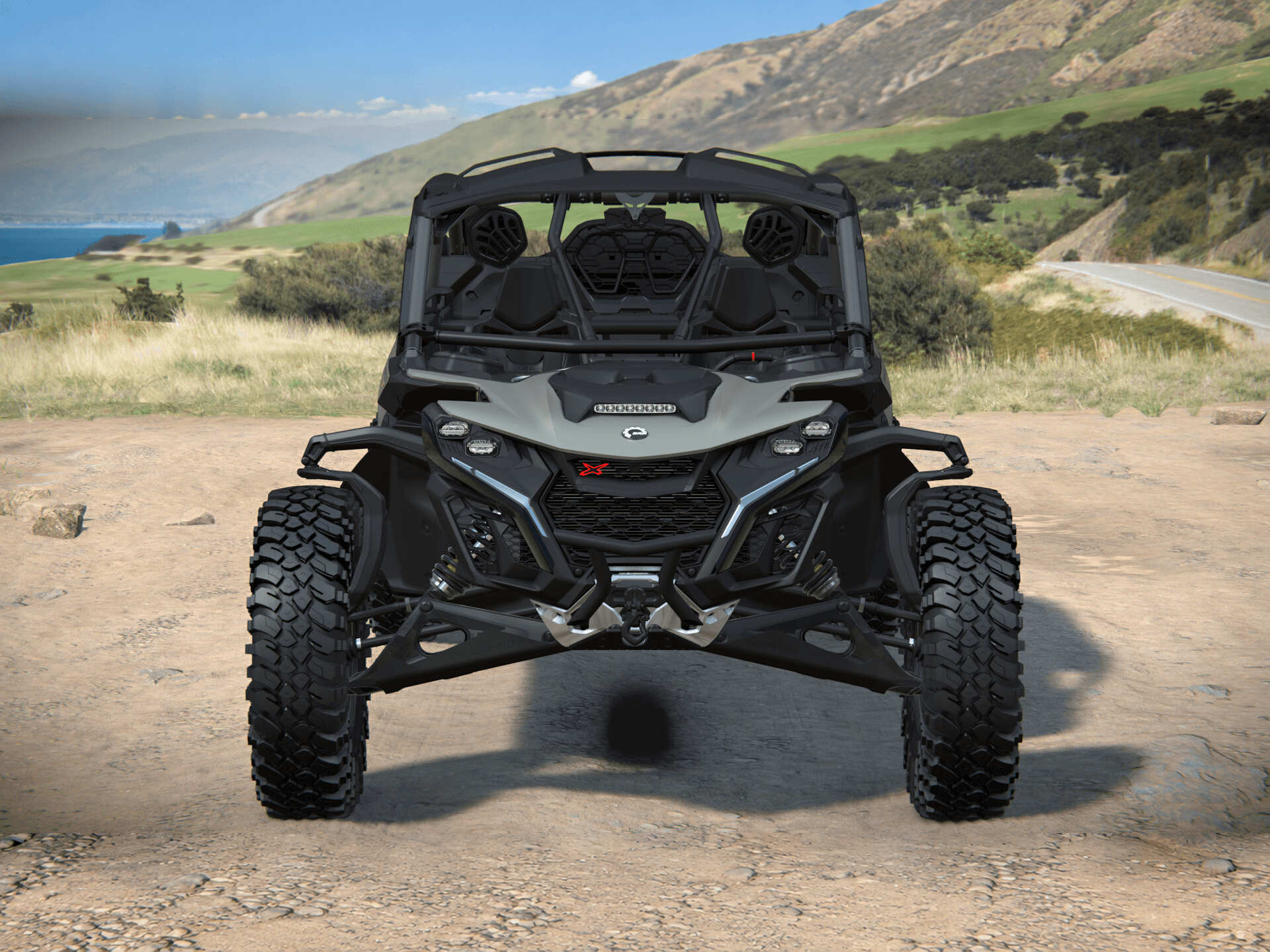 Can-Am Maverick R MAX X rc 2027, Loft Green Satin, 0007JVE00 — Спереди
