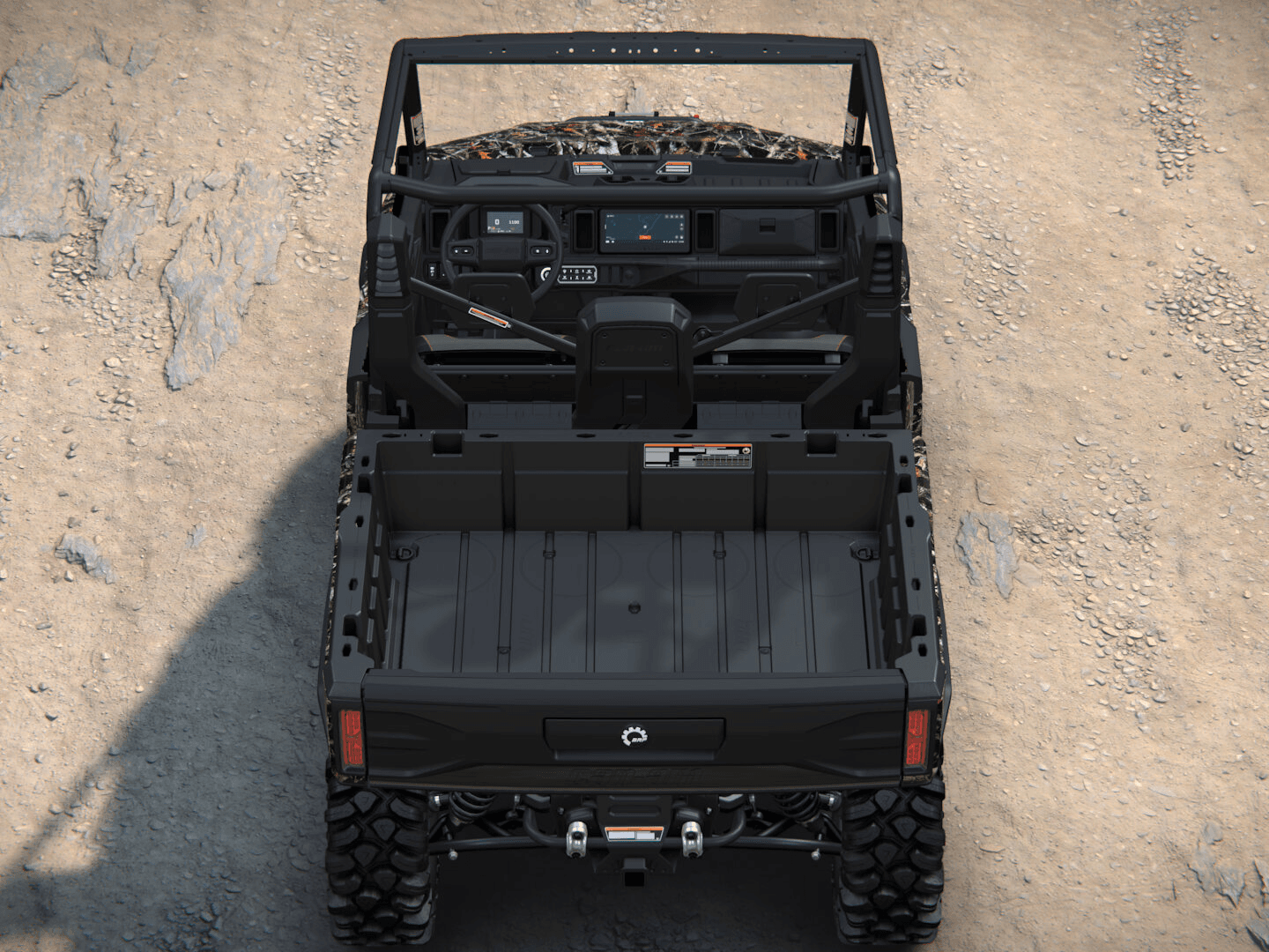 Can-Am Defender X mr with half-doors 2027, Dark Wildland Camo, 0008YVB00 — Сверху сзади