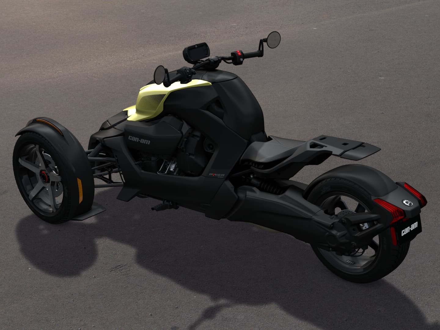 Can-Am Ryker Sport 2026 — Lemon Twist — Сзади слева
