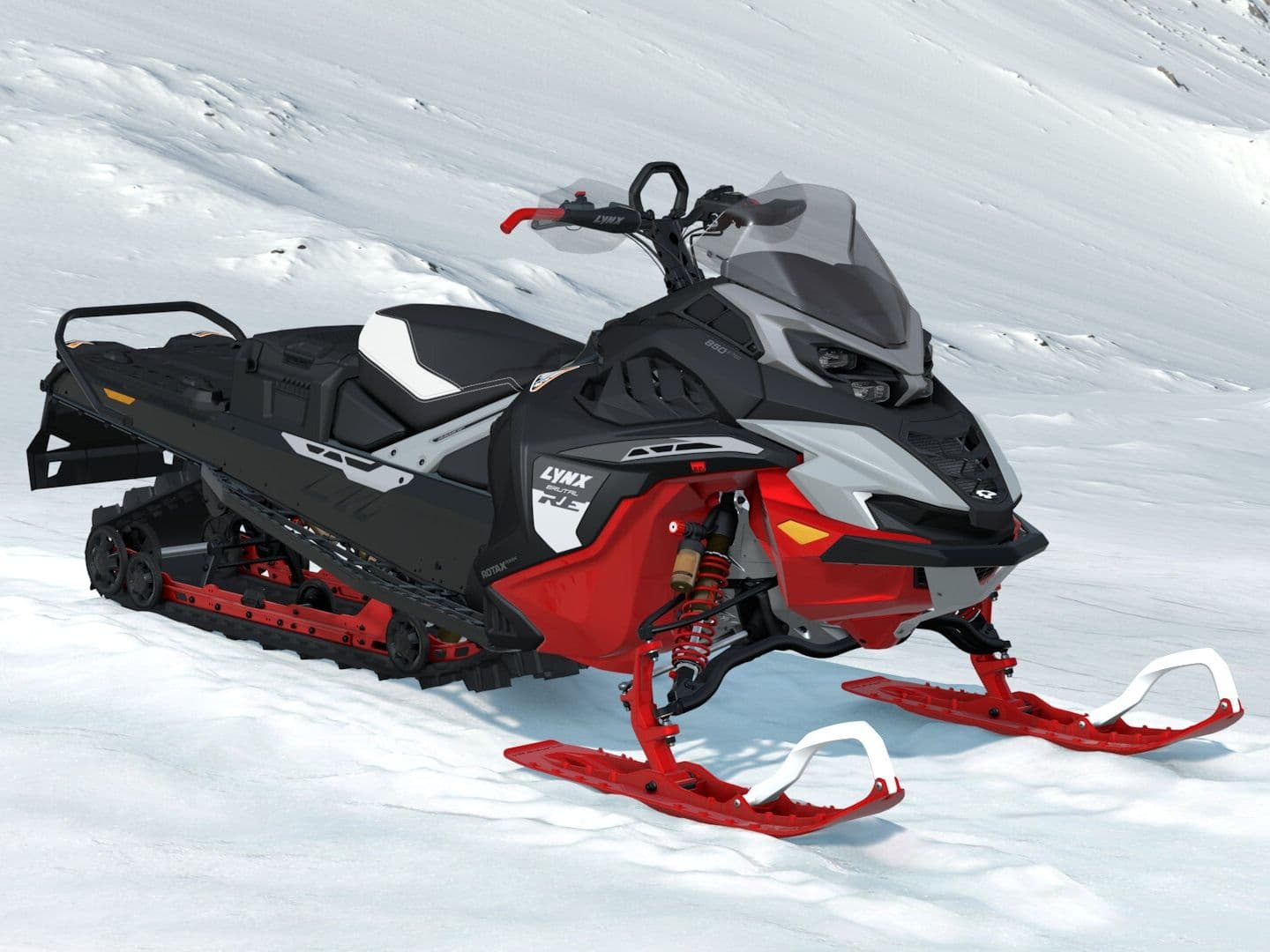 Lynx BRUTAL RE (500 mm) 2027, 850 E-TEC, Viper Red / Black — Справа спереди