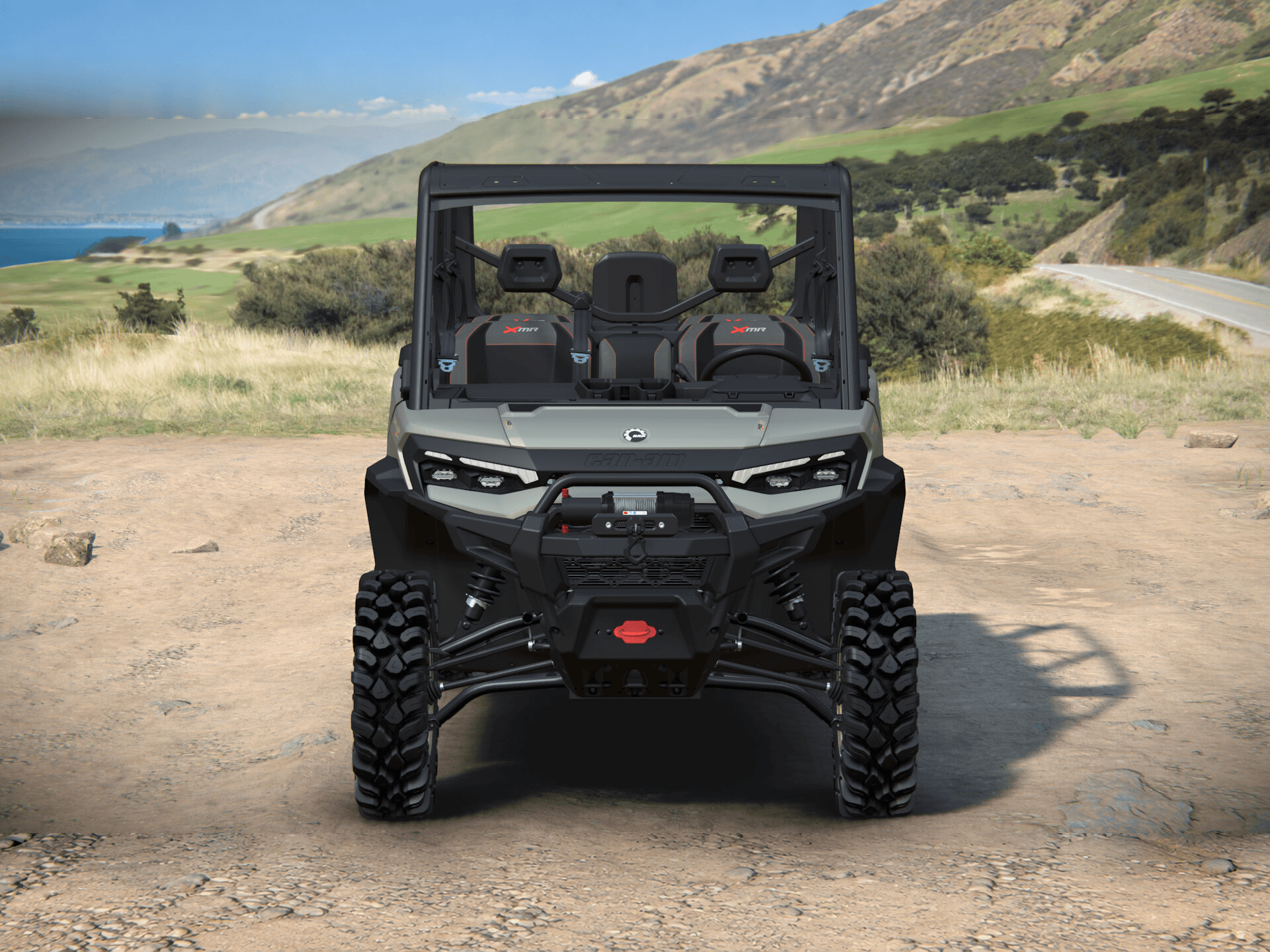 Can-Am Defender MAX X mr with half-doors 2027, Loft Green Satin, 0008PVA00 — Спереди