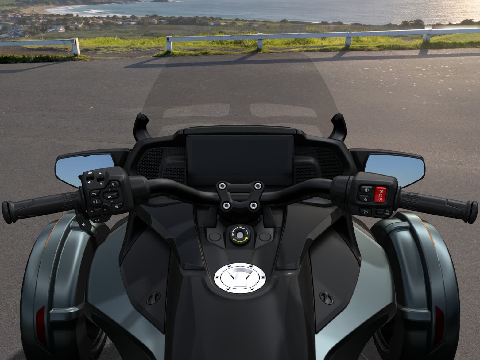 Can-Am Spyder F3-T 2026 — Mineral Blue — Приборы и органы управления
